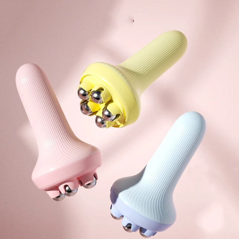 2 Pieces Roller Massager Inner Leg Movement Muscle Relaxation Abdominal Shaping Rolling Ball Massage Slim Waist Meridian Brush
