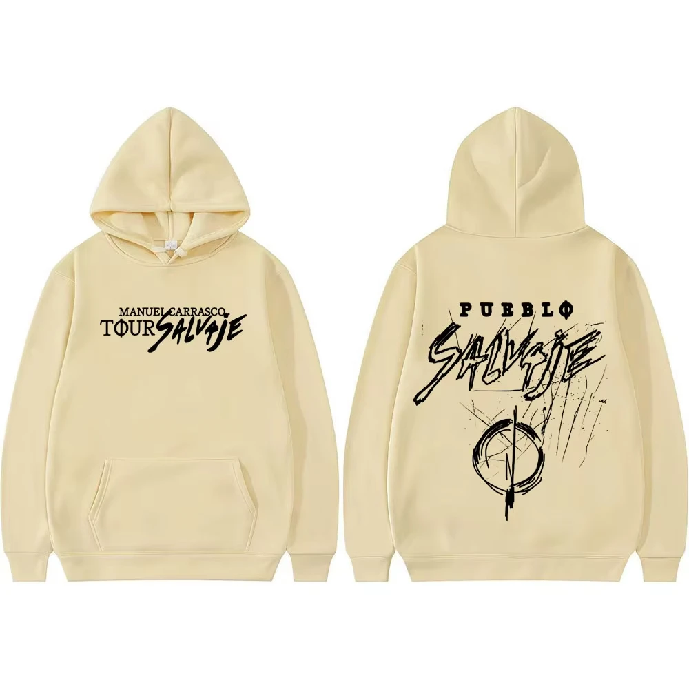 مغني الراب مانويل كاراسكو سلفاجي جولة 2025 ألبوم الرسومات البلوز الرجال الملابس موضة خمر تتجه هوديي بلوزات غير رسمية #4