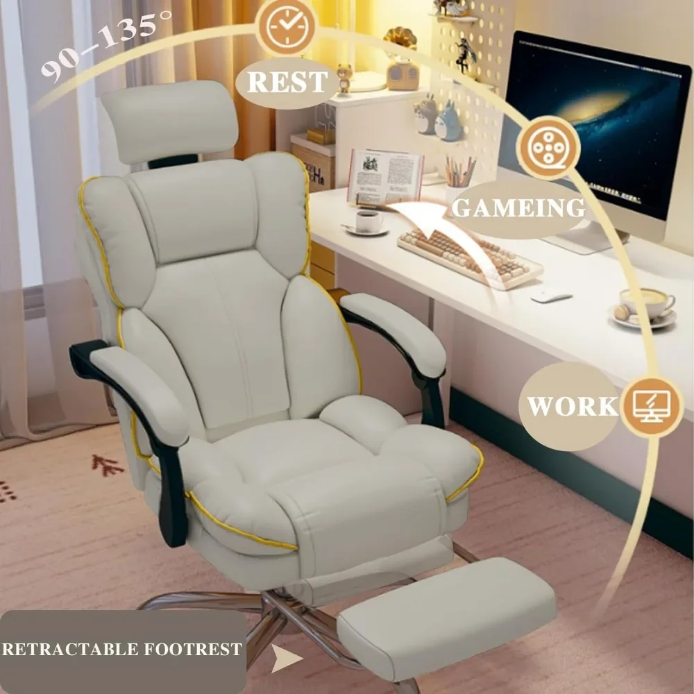 Gaming Chairs Executive Office Chair with Foot Rest High Back Office Chair Computer  PU Leather Office Reclining Chair