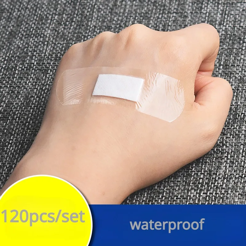 

120pcs/set Waterproof Band Aid Transparent Wound Plasters for Water Sports Bathing Patch Adhesive Woundplast First Aid Strips