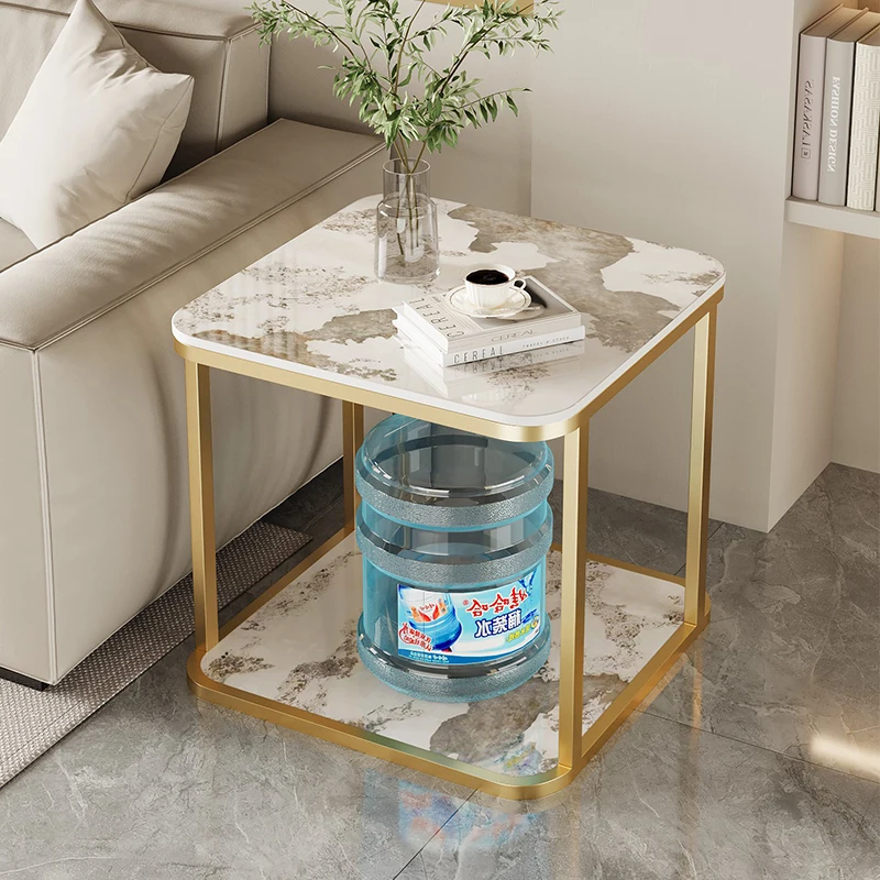 

Indoor furniture side cabinet side table living room light luxury long strip small coffee table movable square side tabl