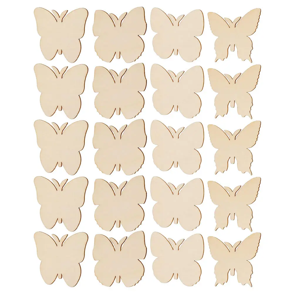 

20Pcs Solid Wood Boards Blank Chips Unfinished Panels for DIY Crafts Painting Decoration Fresh Home Ornaments Wood Boards