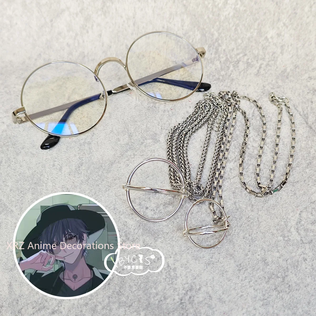 

Новый аниме LINK CLICK Xavier, очки для косплея, ожерелье, тату-палка, реквизит, ювелирные аксессуары, подарок на Хэллоуин