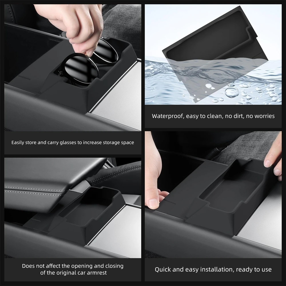 Für 2025 2026 Tesla Model 3 Y YL Juniper Aufbewahrungsbox Mittelkonsole Organizer Ablage Armlehne Brillenhalter Getränkehalter Zubehör – Detail 16