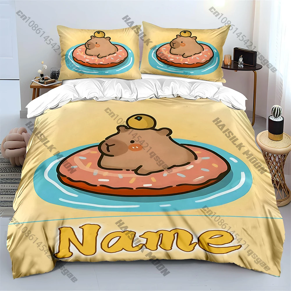 

Capibala pattern Print Bedding Set Duvet Cover 1 Duvet Cover 2 Pillowcases Adult and Kids Bedding Set Luxury