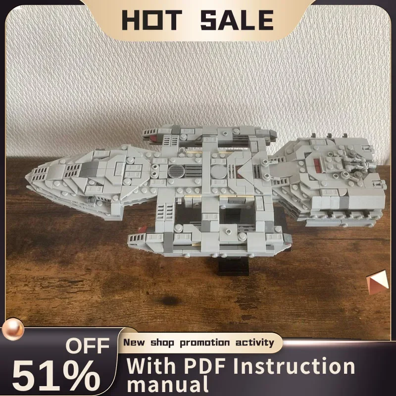 Nieuwe 649 Stuks Beroemde Star Battle Movie Moc75375 Galactica Luchtschip Model Custom Puzzel Diy Creatieve Ideeën Kinderen Speelgoed Verjaardagscadeautjes