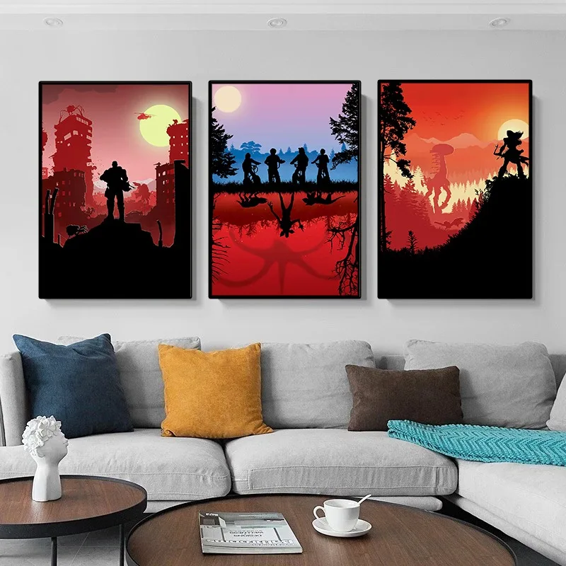 Minimalist Abstract Classic Video Game Poster Computer Game Canvas Painting Prints Wall Art Picture Living Room Home Decor Gift