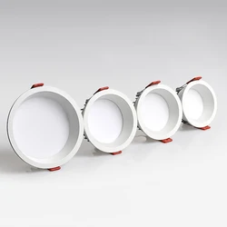 Dimmable Recessed Anti Glare Downlight 7w 9w 12w 15w Led Spot 220V/110V Ceiling Round Panel Light for Decoration Home Lighting