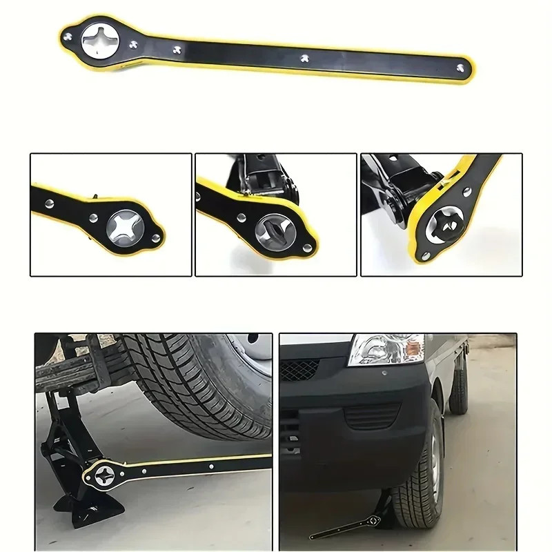 1-3PCS 340mm Car Labor-saving Jack Ratchet Wrench Scissor Jack Garage Tire Wheel Lug Wrench Handle Labor-saving Wrench Car Tool