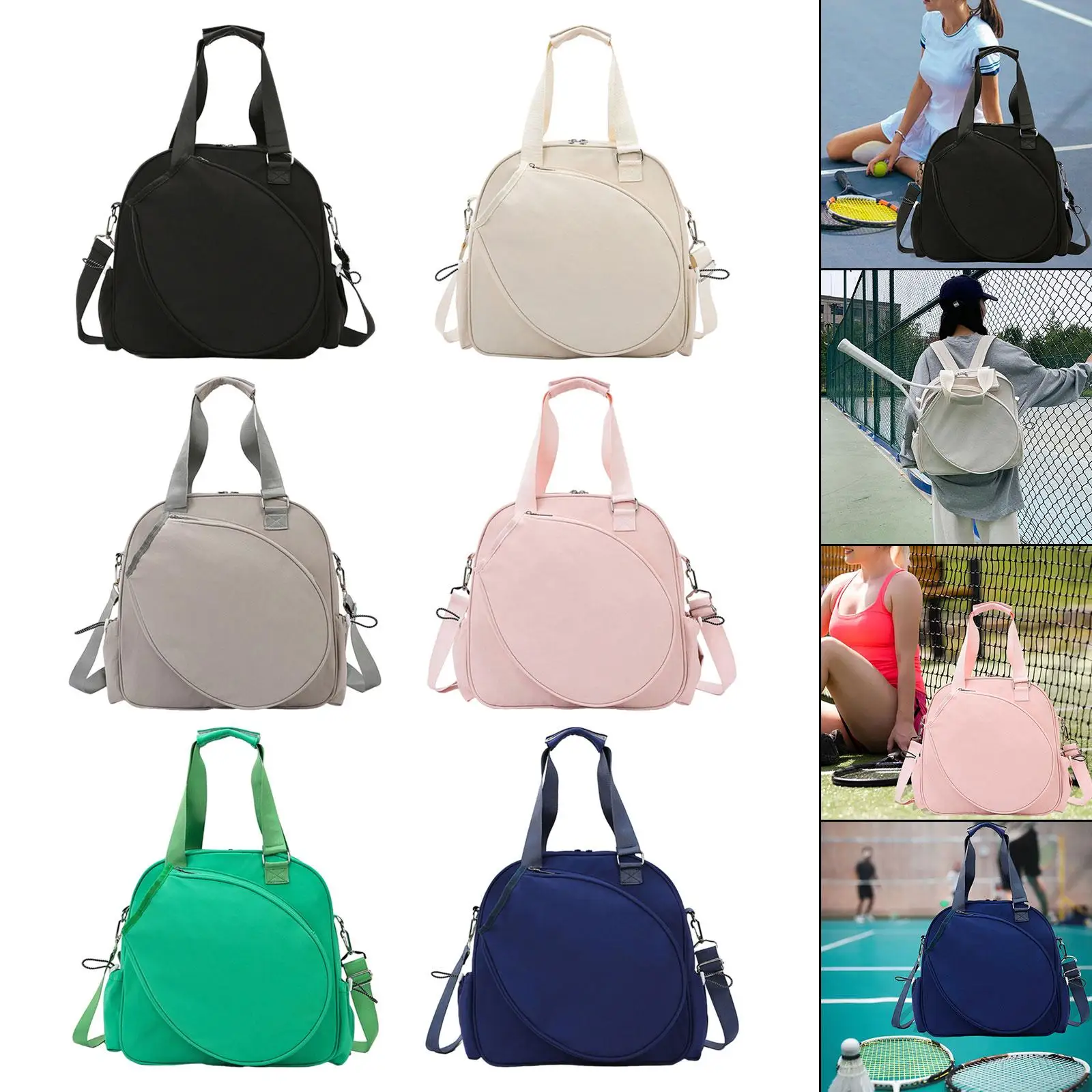 Nylon Badminton Handbag Spacious Sport Tote Portable Tennis and Racquet Sports Bag for Outdoor Activities view 6