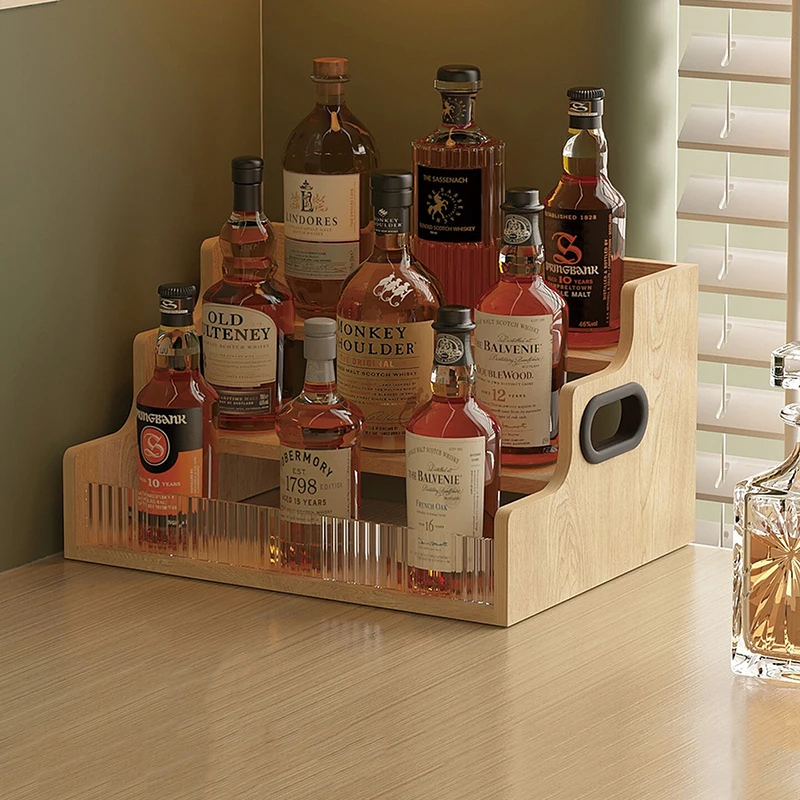 

Wood Shelves Bar Cabinet Living Room Mobile Kitchen Storage Restaurant Luxury Wine Cabinet Modern Vitrina Lounge Suite Furniture