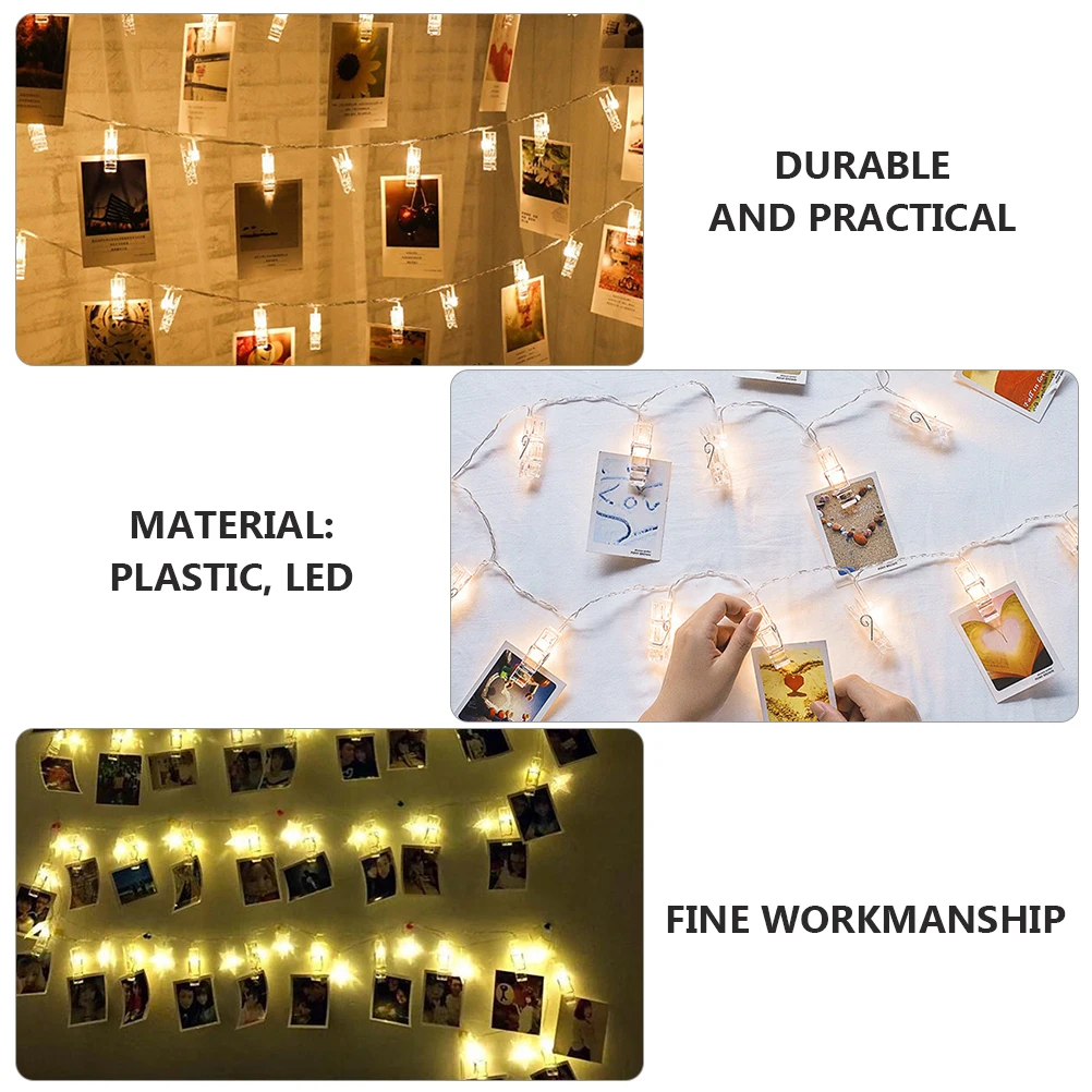 

1 pc Led String Lights With Photo Clips For Wall Decoration Party Wedding Festival Light Strings Decorative Home