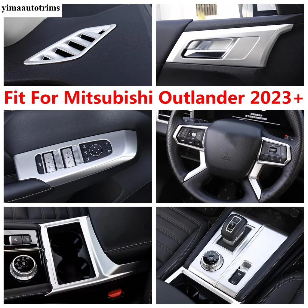 

ABS Dashboard Air AC Vents / Window Lift / Steering Wheel / Water Cup Cover Trim Accessories For Mitsubishi Outlander 2023 2024