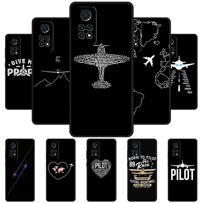 Minimalist line with airplane design Phone Case For Redmi Note 11 EPro 11S 10T 9S Promax 8 Pro Xiaomi Mi 11 12X 12S Ultra Cover