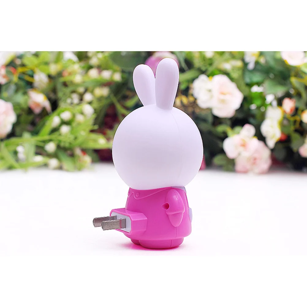 Wall Mount Night Light Sensor LED Rabbit Head Nightlight Us Plug Soft Warm Light Cord Replacement with Dimmer for Selenite Lamps