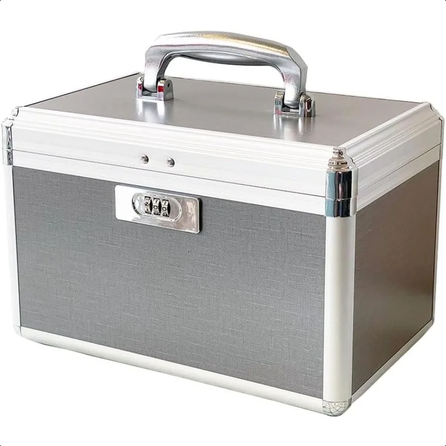 

Medicine Storage Lock Box with Code Medium Grey Medication Combination Lock Case