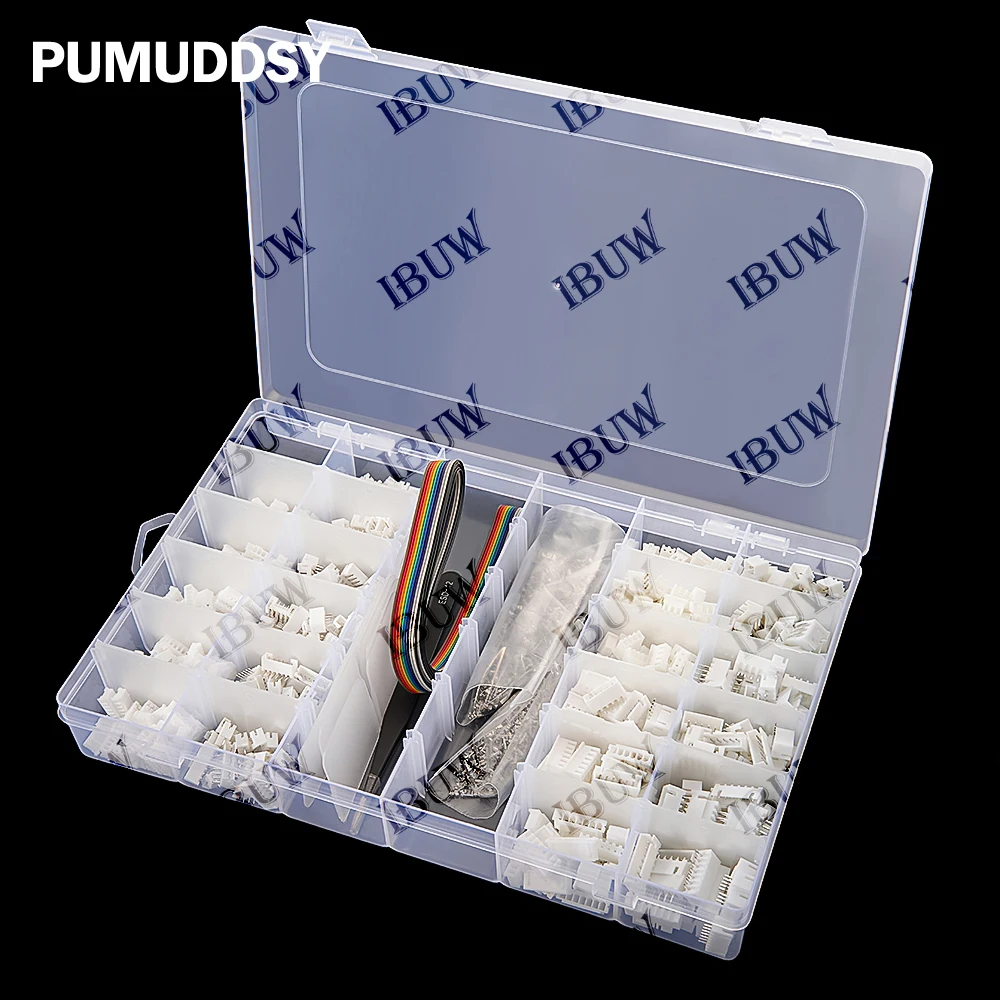 

Набор разъемов JST: PH2.0мм, XH2.54мм, 2P, 3P, 4P, 5P, 6P, 7P, шаг 2.54мм, 2.0мм, прямые и изогнутые контакты, в коробке, 7PIN, 6PIN, 5PIN