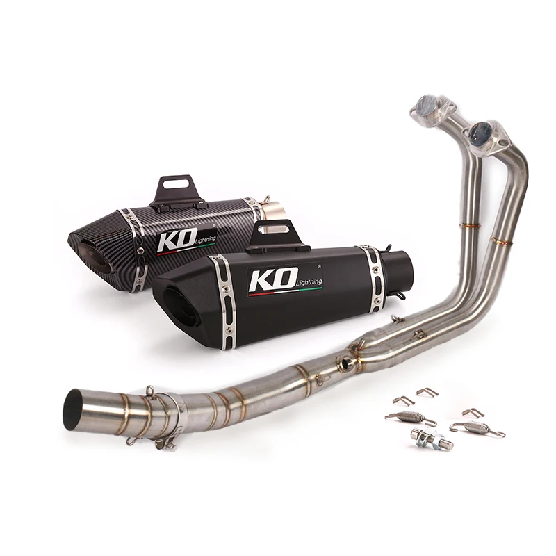 

Motorcycle Exhaust system for Kawasaki NINJA Ninja 250 ninja400 2017-2021 front pipe Slip On 345MM muffler Removable DB killer