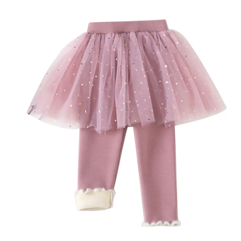 2024 Winter Children Thick Fleece Skirt Pants