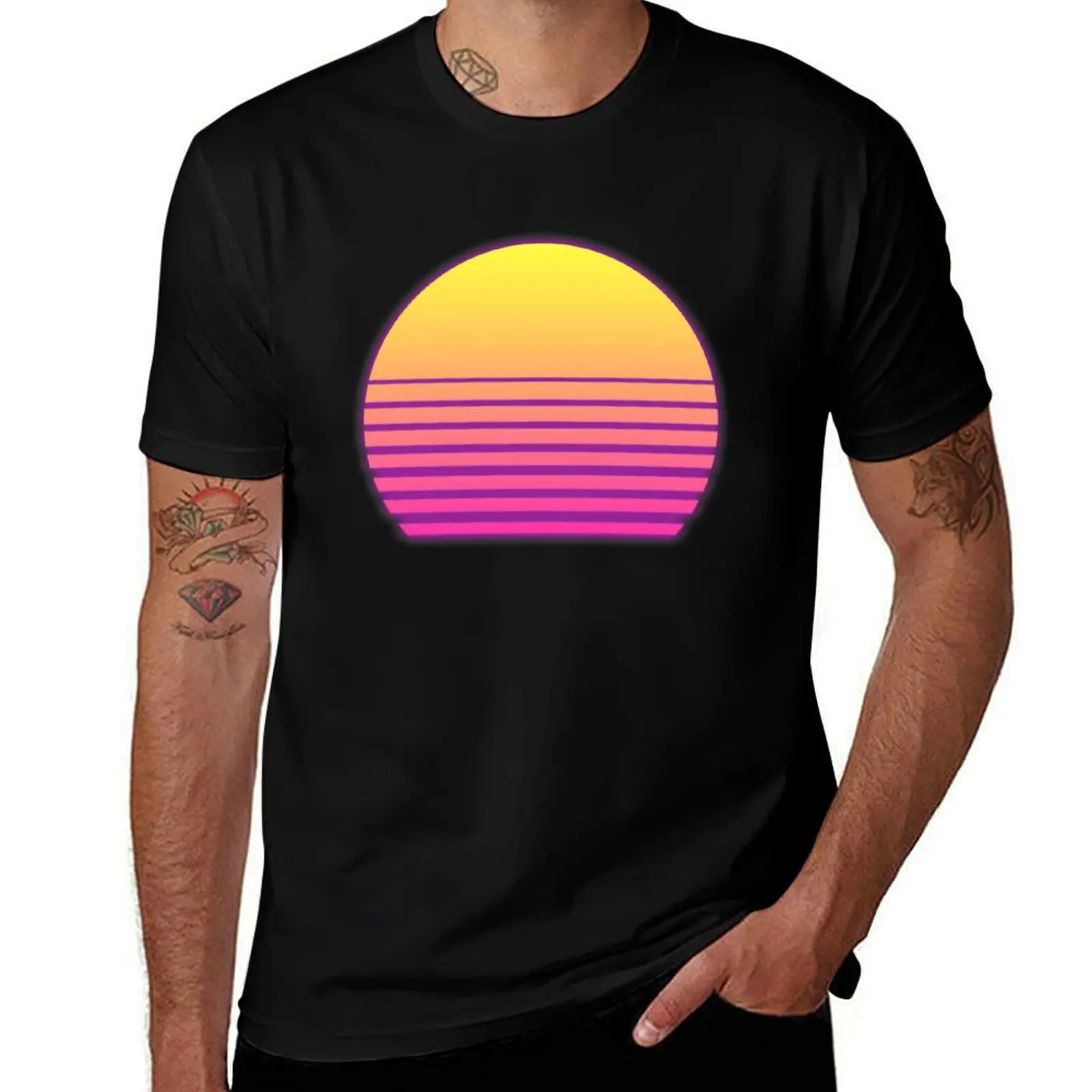 

Synthwave Sun T-Shirt men t shirt cotton 100% cotton t shirts man 100% anime t shirts for man T-Shirt