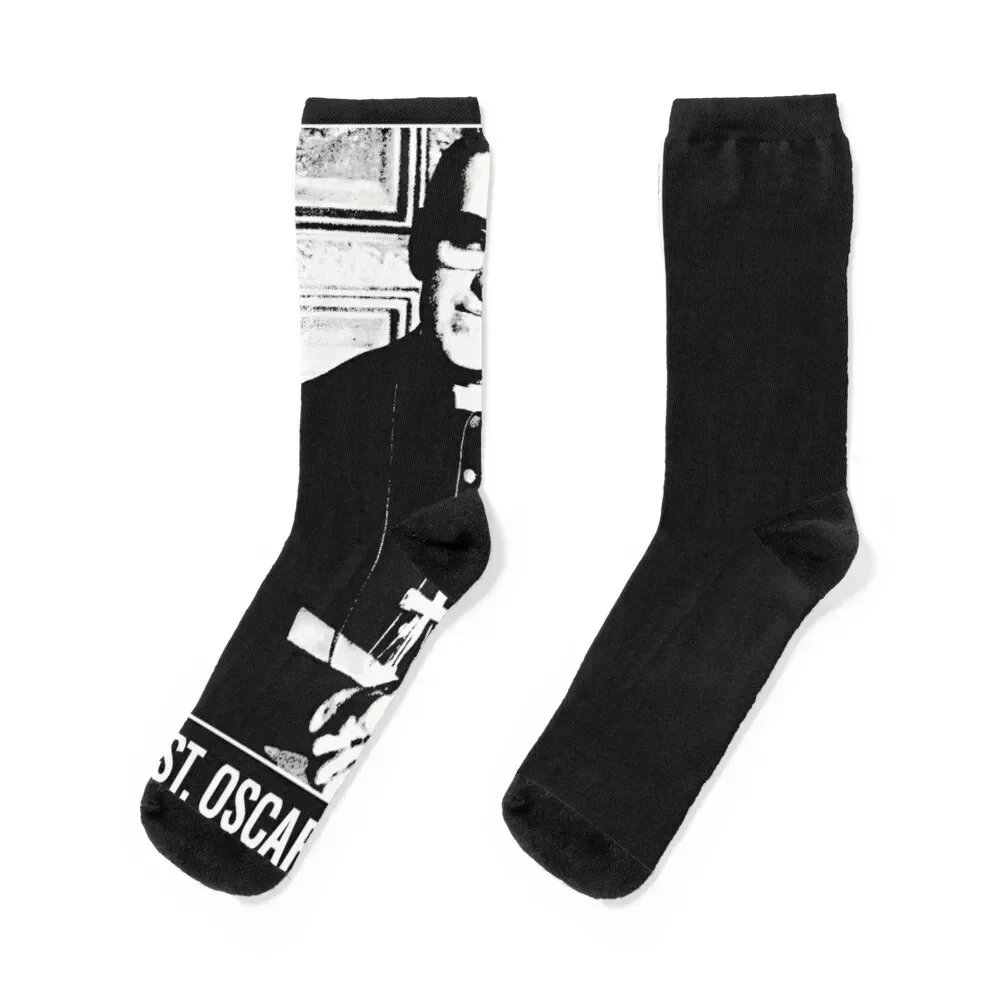 St Oscar Romero Saint Archbishop Catholic Christian Socks happy man Novelties Socks Men Women's