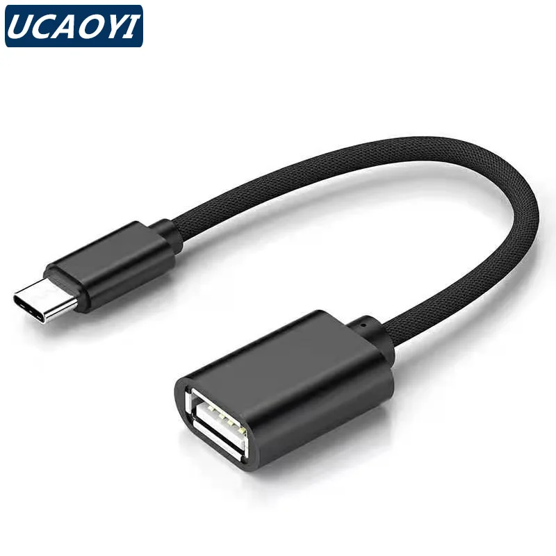 

UCAOYI OTG Adapter Cable USB 2.0 Type C Male To USB 2.0 A Female OTG Data Cord Adapter 16CM For Universal TypeC Interface Phon