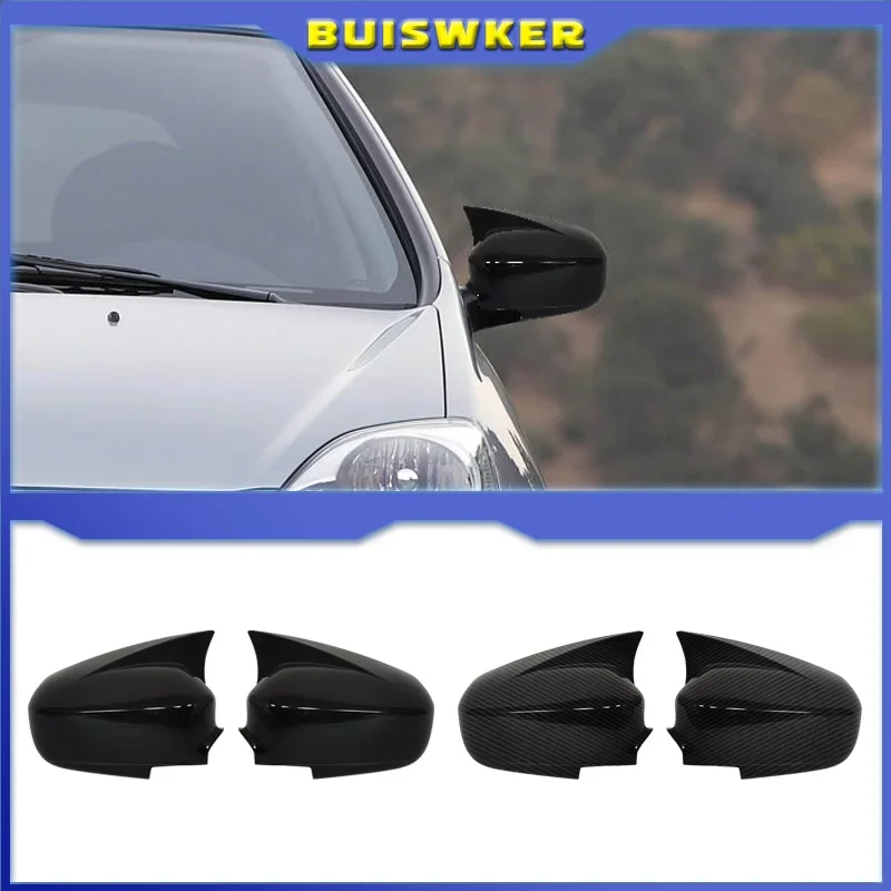 Car Carbon Fiber Ox Horn Rearview Side Glass Mirror Cover Trim Frame Side Mirror Caps for Honda Civic 2004 2005