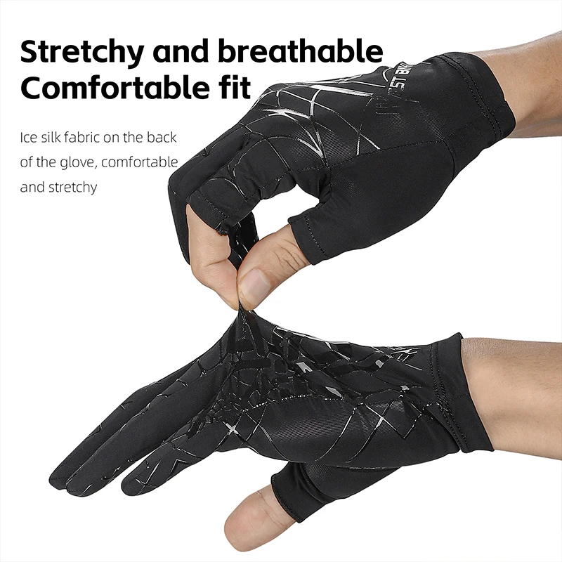

WEST BIKING Ice Silk Cycling Gloves Anti-UV Touch Screen Breathable Anti-slip Elasticity MTB Road Bike Gloves Outdoor Sports
