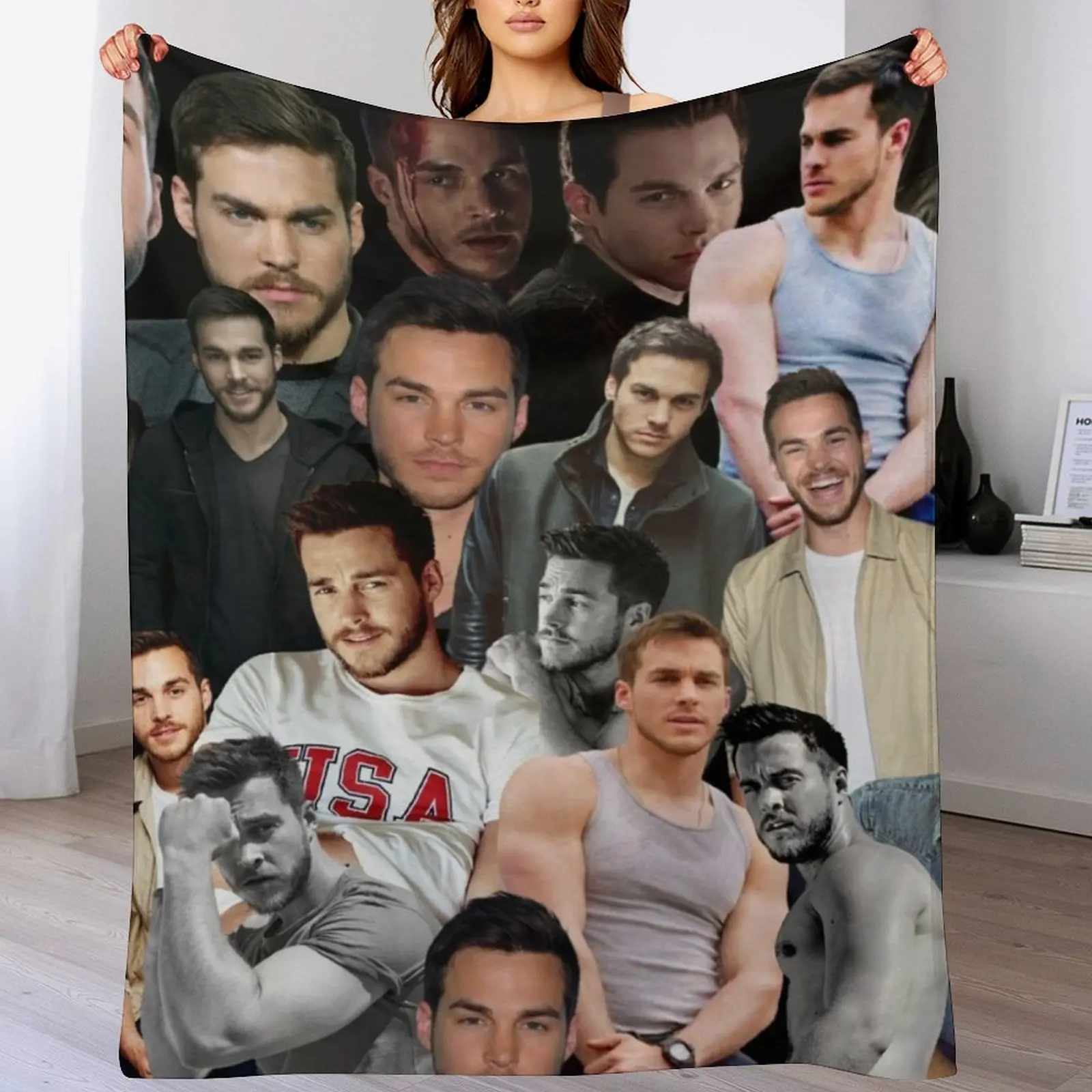 

New kai parker photo collage Throw Blanket Furry Winter beds Blankets