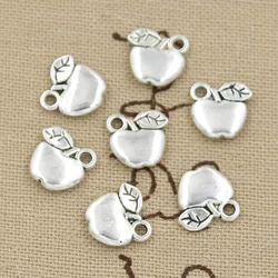 30 pezzi Charms Apple 10x10mm antico che fa ciondolo misura, colore argento bronzo tibetano Vintage, gioielli fatti a mano fai da te