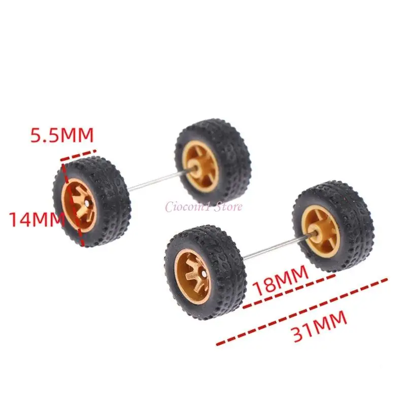 Y1UB Upgrade Set 4 1/64 Alloy With Axles Rods For Car Model Mods