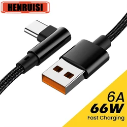 66W 6A Fast Charging USB To Type C Data Cables Fast Charge Cable For Samsung S24 Xiaomi14 Huawei Phone Fast Charging Data Cables