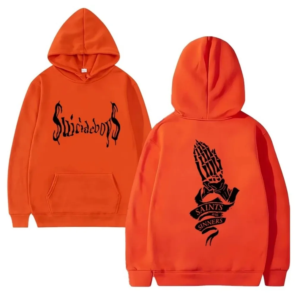 SunordeBoys-Sweat à capuche à manches longues en polaire unisexe, sweat à capuche imprimé de style gothique, streetwear rétro hip hop pour hommes, se vend bien, 2024