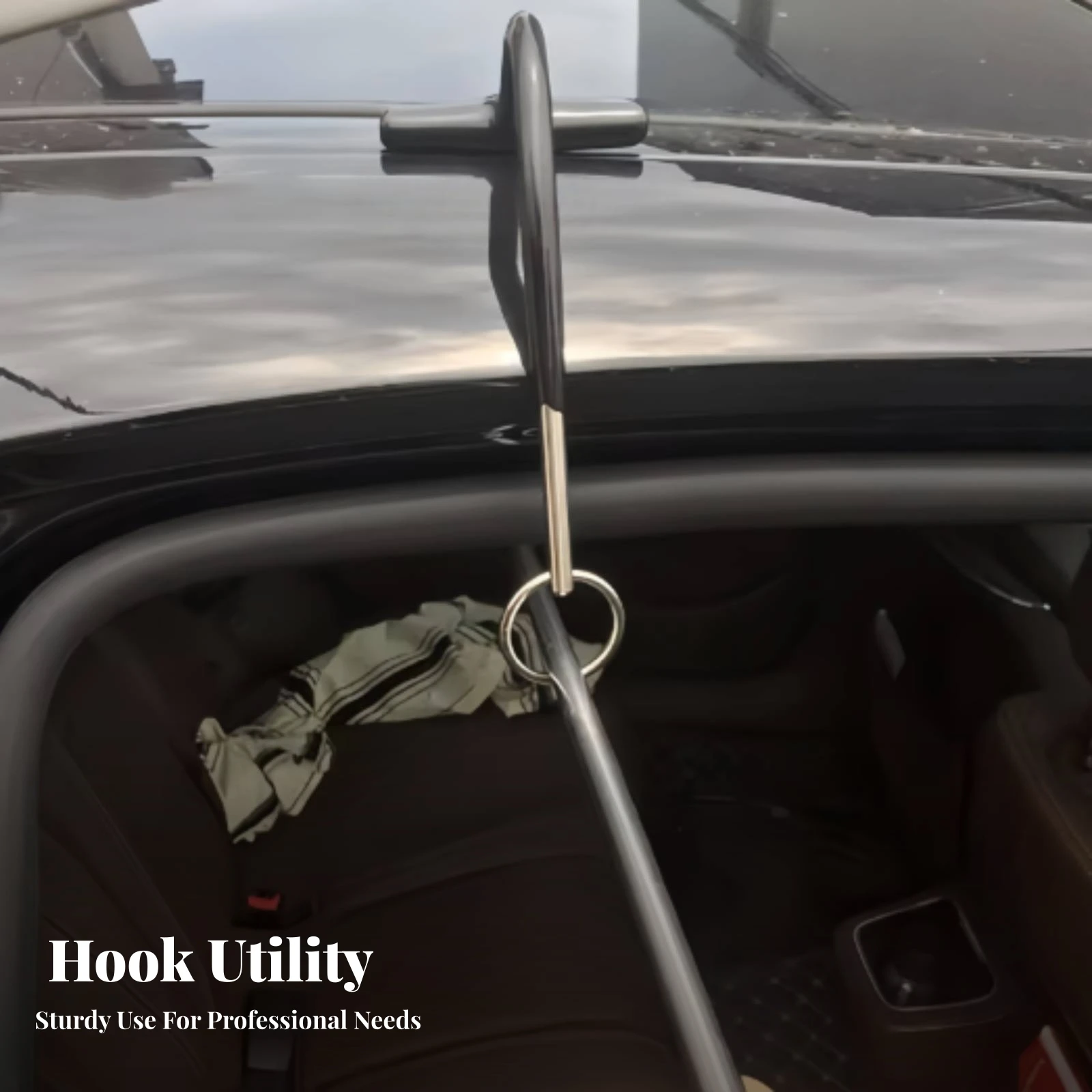 

Auto Body Panel Repair Tool Black Stainless Steel Hooked Pry Bar T-Handle Pry Bar Car Dent Removal Repair Support Tool