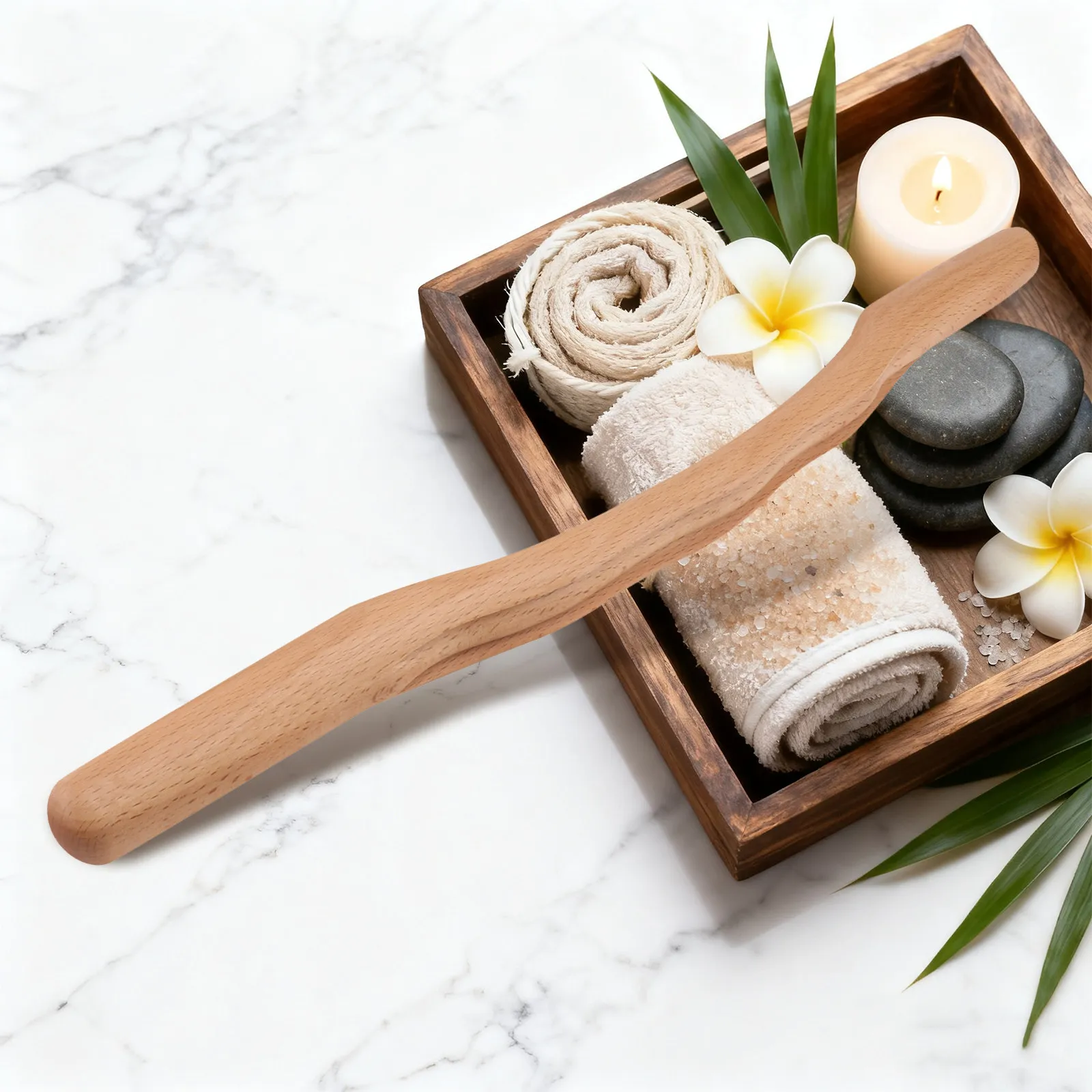 

Набор из 4 деревянных массажных палочек Гуаша: эргономичные массажные стержни для тела, ног, стоп, шеи, плеч, спины, лица – для улучшения кровообращения