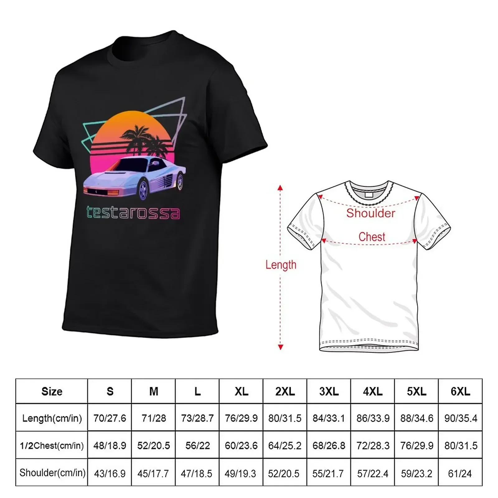 80s Retrowave Testarossa T-Shirt summer clothes aesthetic clothes summer top mens white t shirts