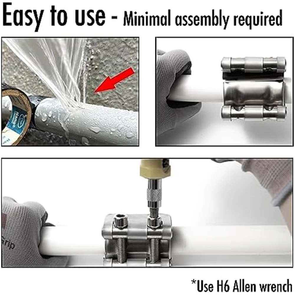 1 Piece Pipe Repair Clamp Emergency Pipe Repair Kit For 1 Inch Pipes For Plastic And Metal Pipes 25Mm-27Mm