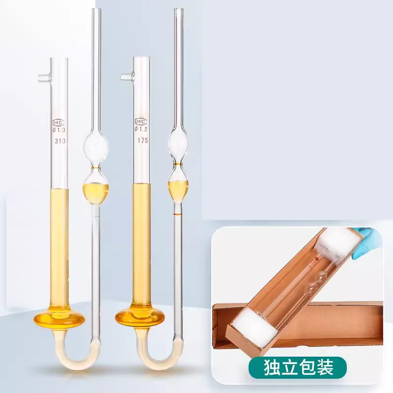Glass Pinoy Viscometer 1.0/1.2/1.5/2.0mm Petroleum Sports Pinoy Viscometer Ubbelohde Capillary Tube
