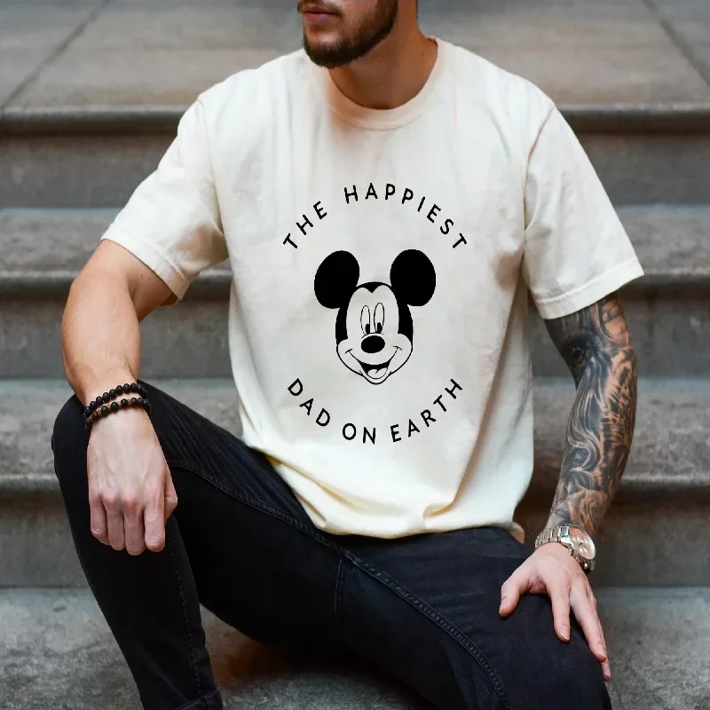 

2026 Summer Disney Mickey Mouse 100% Pure Cotton T-shirt Casual Top for Men and Women, Loose Short-sleeved Breathable