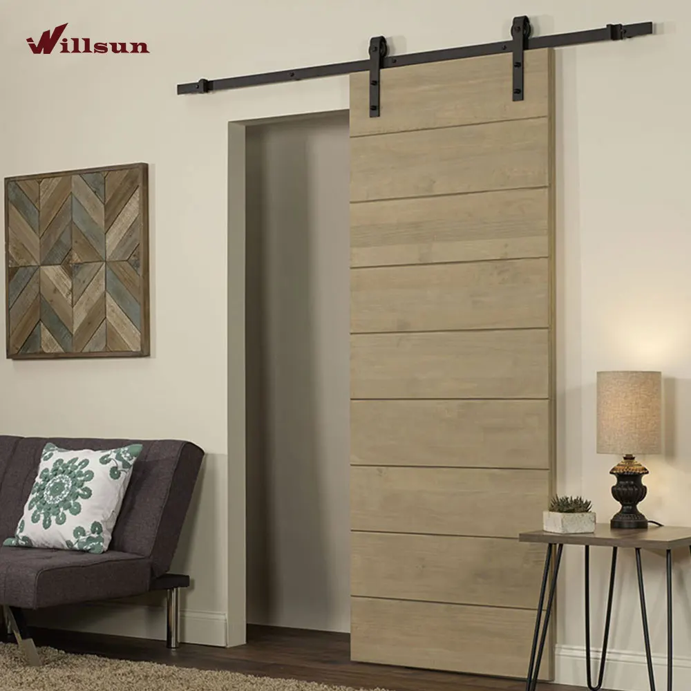 American style original wood barn door  vertical grain  entrance double wood barn doors design