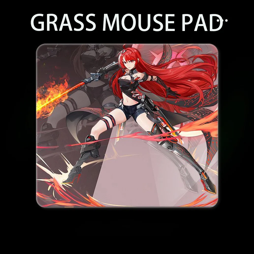

Photovoltaic Glass Mouse Pad Tempered Upgrade Smooth FPS Game & Office Anime Theme Game Specific Mouse Pad Red Girl Desk Mat