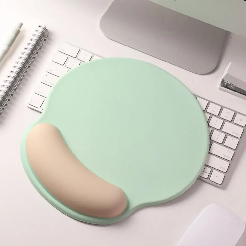 Non-Slip Wrist Rest Mouse Pad Rubber Base Solid Color Wrist Support Pad Literary Cute Mouse Wrist Rest Girl Gifts
