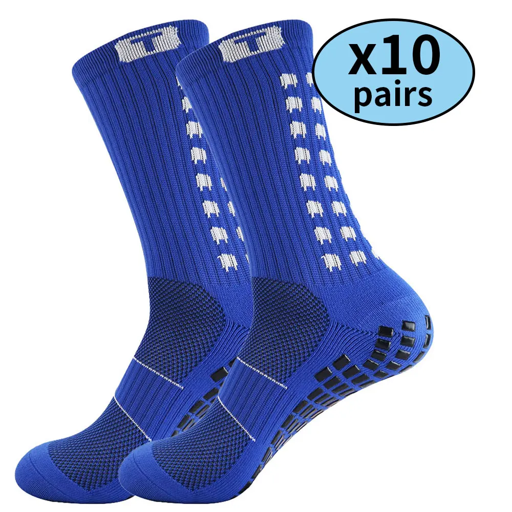 10 pairs of anti slip sports, men's and women's breathable sports, football socks, football basketball, running, cycling