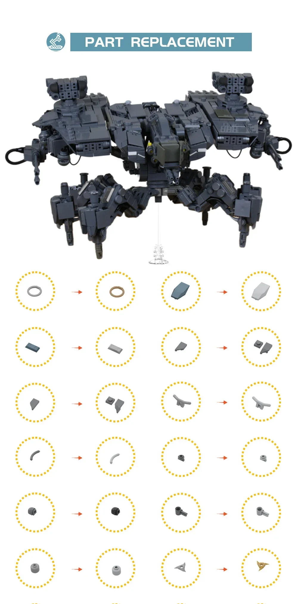 MOC-máquina de guerra apocalíptica, bloques de construcción, Kit de modelo de bestia mecánica Deathbringer, criatura de ciencia ficción, ladrillos DIY, regalo para adultos