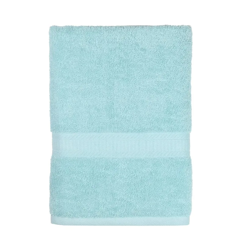 (2 pack) Basic Bath Bath Towel, 100% Cotton, Aqua