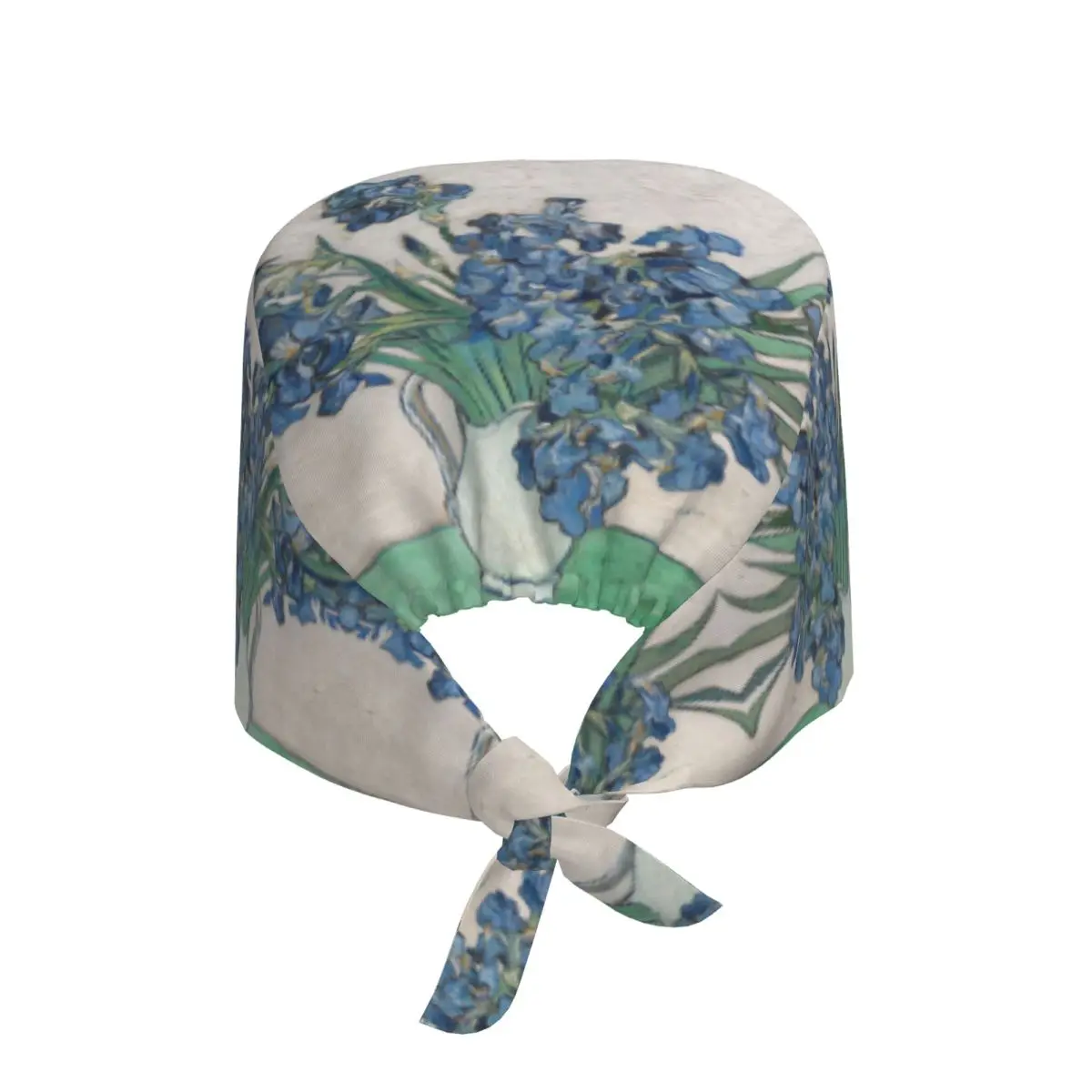 Custom Vincent Van Gogh Irises Medical Staff Scrubs Hat Women Men Art Painting For Chef Hat Scrub Caps