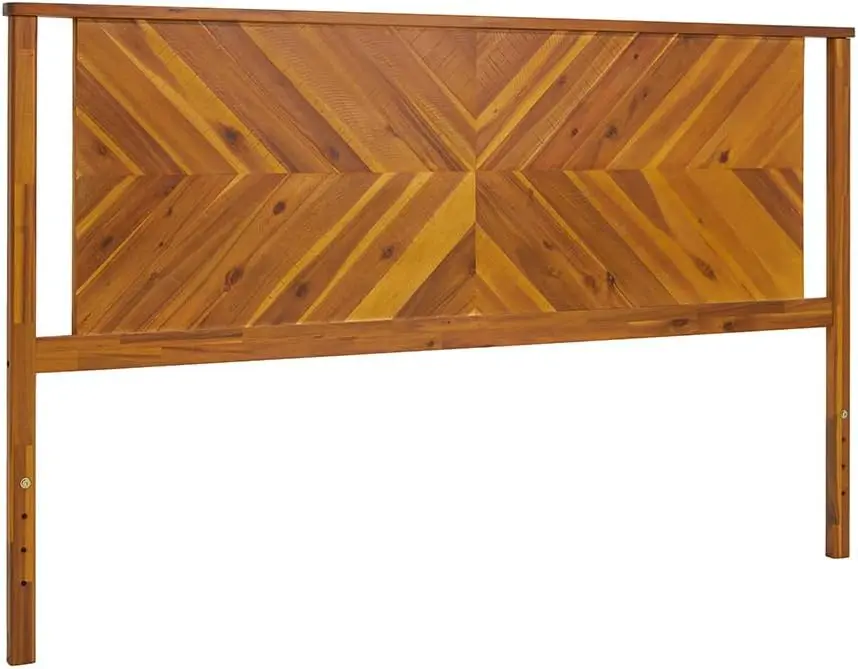 Vivian Headboard Only, Rustic & Scandinavian Style With Solid Acacia Wood, Easy Assembly, King, Rustic Golden Brown