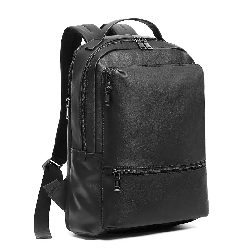 

New Fashion Cow Genuine Leather Men Backpack Real Natural Leather Student Backpacks Boy Luxury Brand Large Computer Laptop Bag