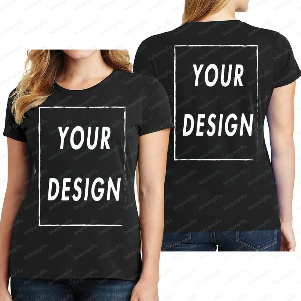 Personalized DIY Custom Team T-shirt for Women Add Your Own Design in Front and Back Print and Text High-quality T-shirt for Men