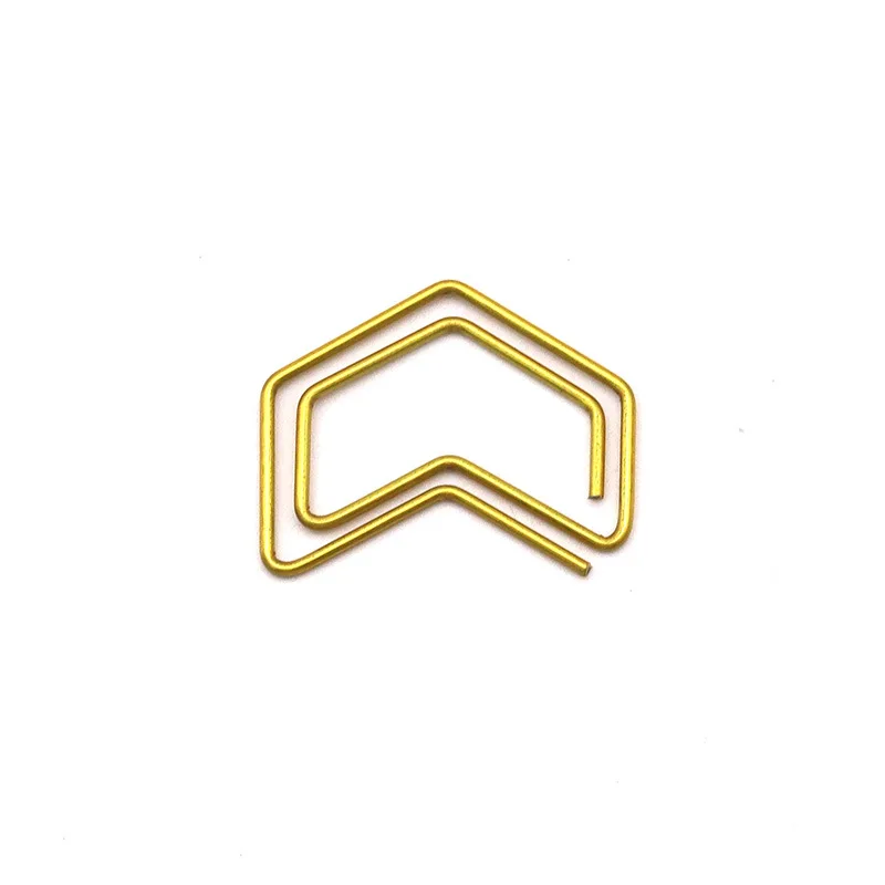 Creative Metal Paper Clip Gold Metal Paper Clips Decorative For Planner Notebook Golden Geometric Shaped Paperclip Arrow Shape